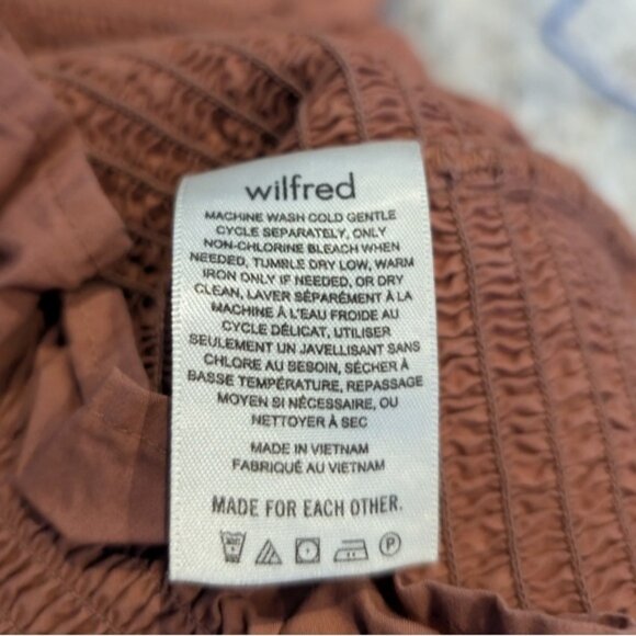 Aritzia Wilfred Maelys puff sleeve shirred long sleeve fitted dress - Picture 7 of 8